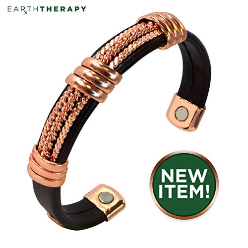Real Copper & Leatherette Motorcycle Bracelet for Men & Women - Magnetic Biker Jewelry for Motorcycle Riders & Sports Enthusiasts - Perfect for Biker Events, Riding Gear & Casual Wear