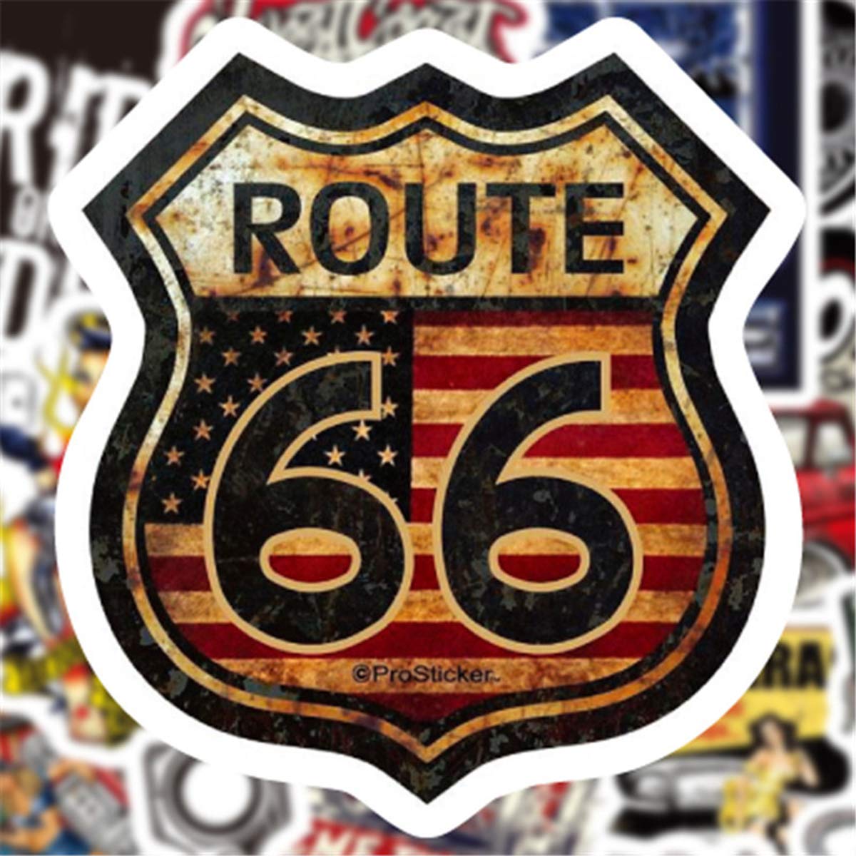 50 PCS Hot Rod Classic Car Vinyl Stickers - Waterproof Decals for Laptop, Scrapbook, Motorcycle, Bicycle & Luggage - Durable Decorative Stickers for Car Enthusiasts & DIY Projects