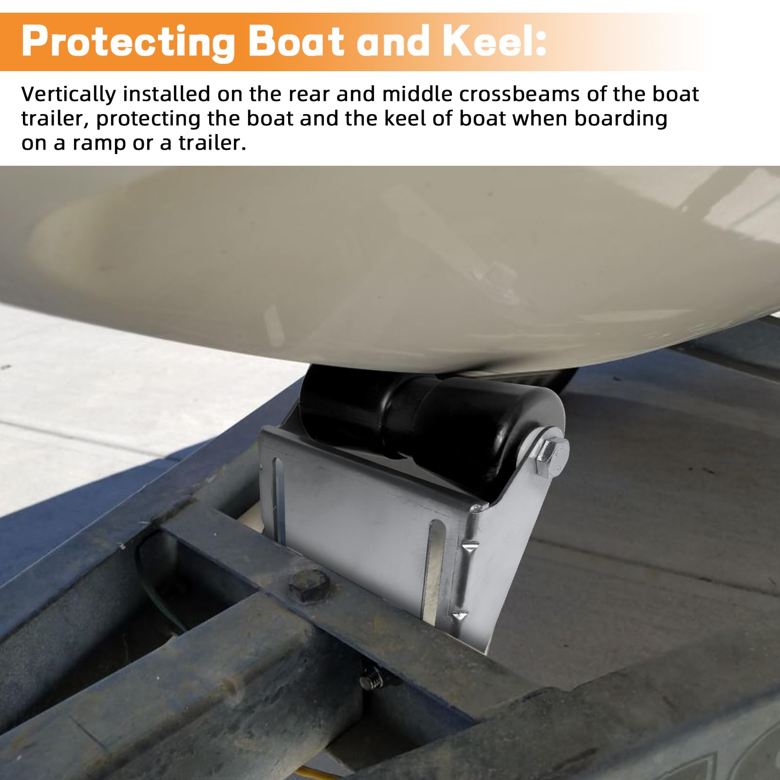 **Boat Trailer Rollers with Brackets - Galvanized Steel Keel Roller Assembly Kit for Boat Trailers | Includes Mounting Bolt & Roller Shaft | Perfect for Smooth Boat Loading & Unloading**