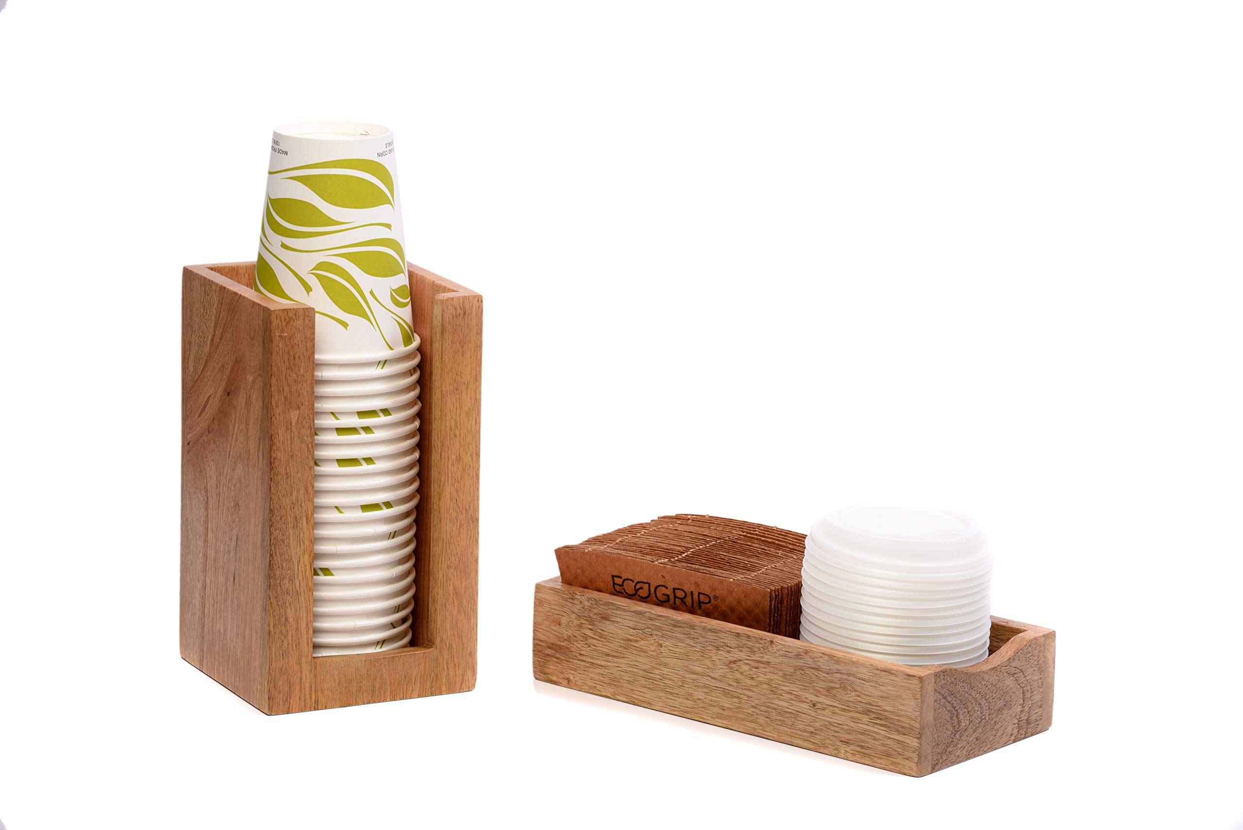 Premium Napa Wood Small Caddy with Lid Holder - 9.5