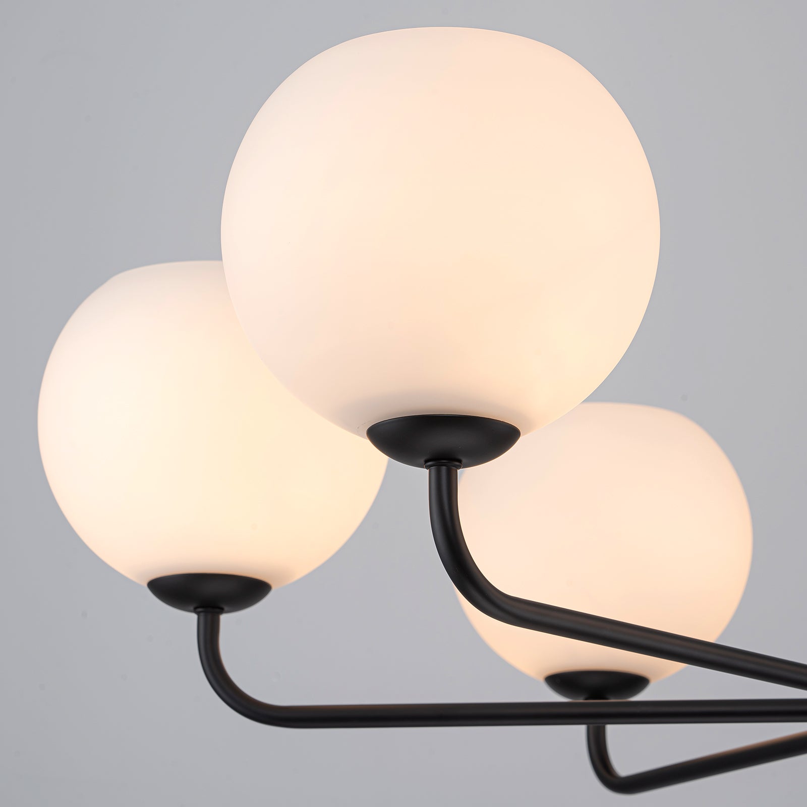 Glowlings 6-Light Modern Sputnik Chandelier - 35 Inch Wide Large Opal Glass Ceiling Light Fixture for Dining Room, Living Room & Bedroom Lighting