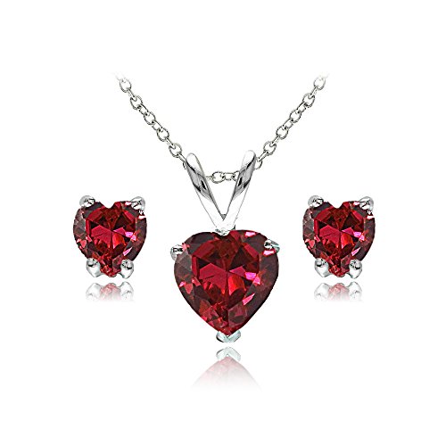 Synthetic Ruby - Sterling Silver