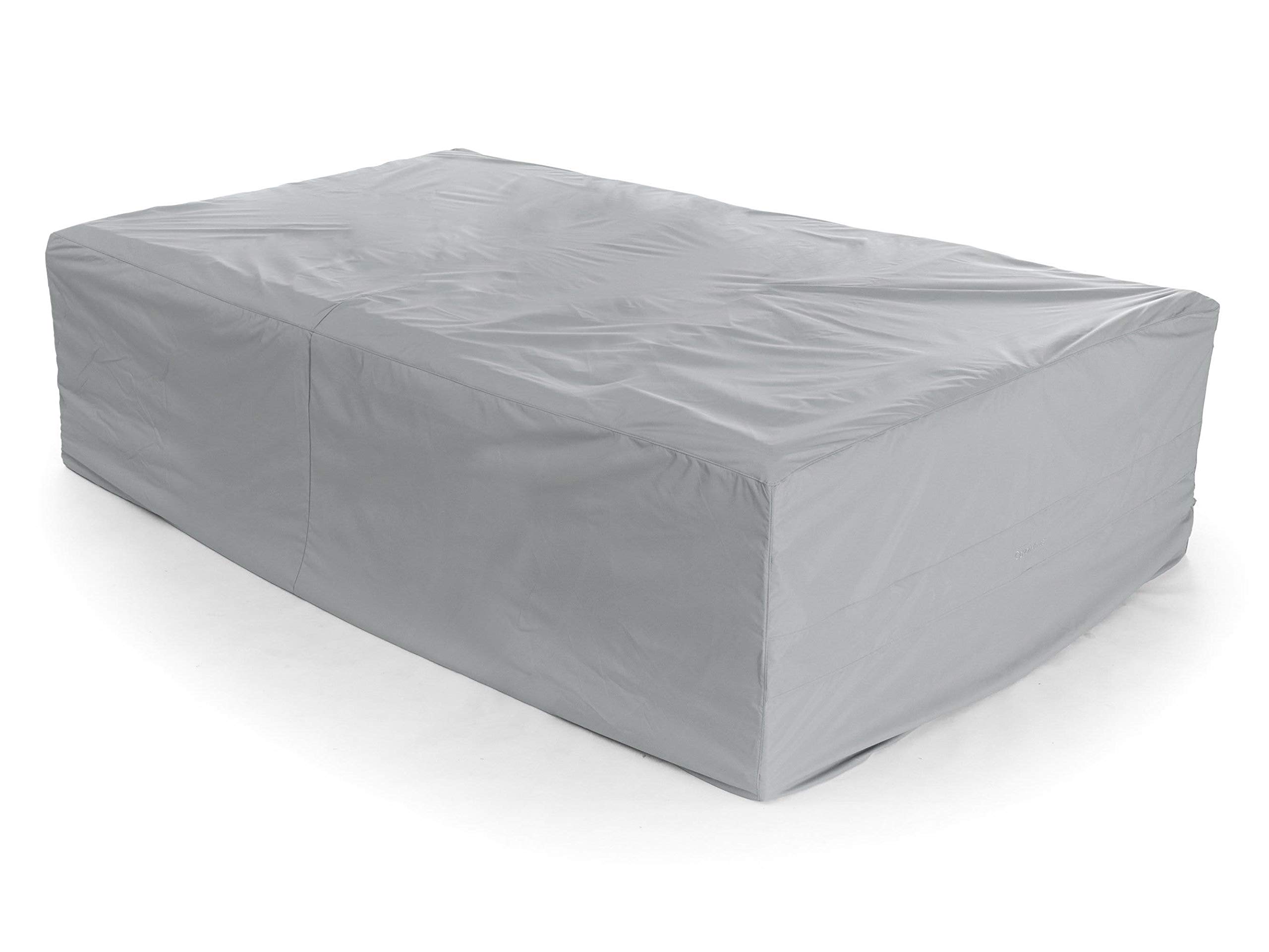 Covermates Heavy-Duty Outdoor Sectional Sofa Cover - Waterproof Polyester Furniture Protector with Drawcord Hem | Weatherproof, UV Resistant & Ripstop Grey | Perfect for Patio, Deck, Garden & Poolside Furniture Protection