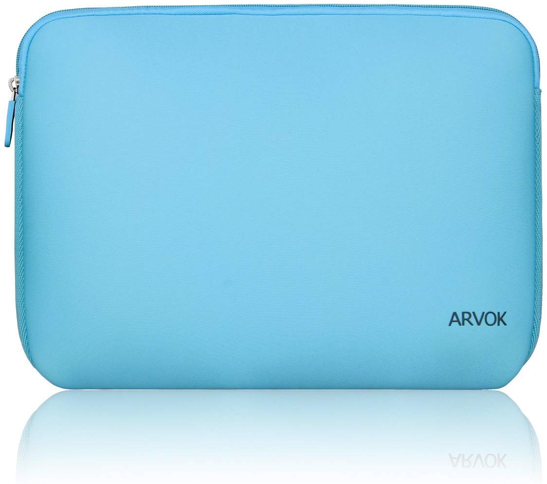 Waterproof Neoprene Laptop Sleeve Case for MacBook Air 11.6-12 Inch, Chromebook, HP, Dell, Lenovo, Asus & Acer - Lightweight Protective Cover for Travel, School & Office - Baby Blue