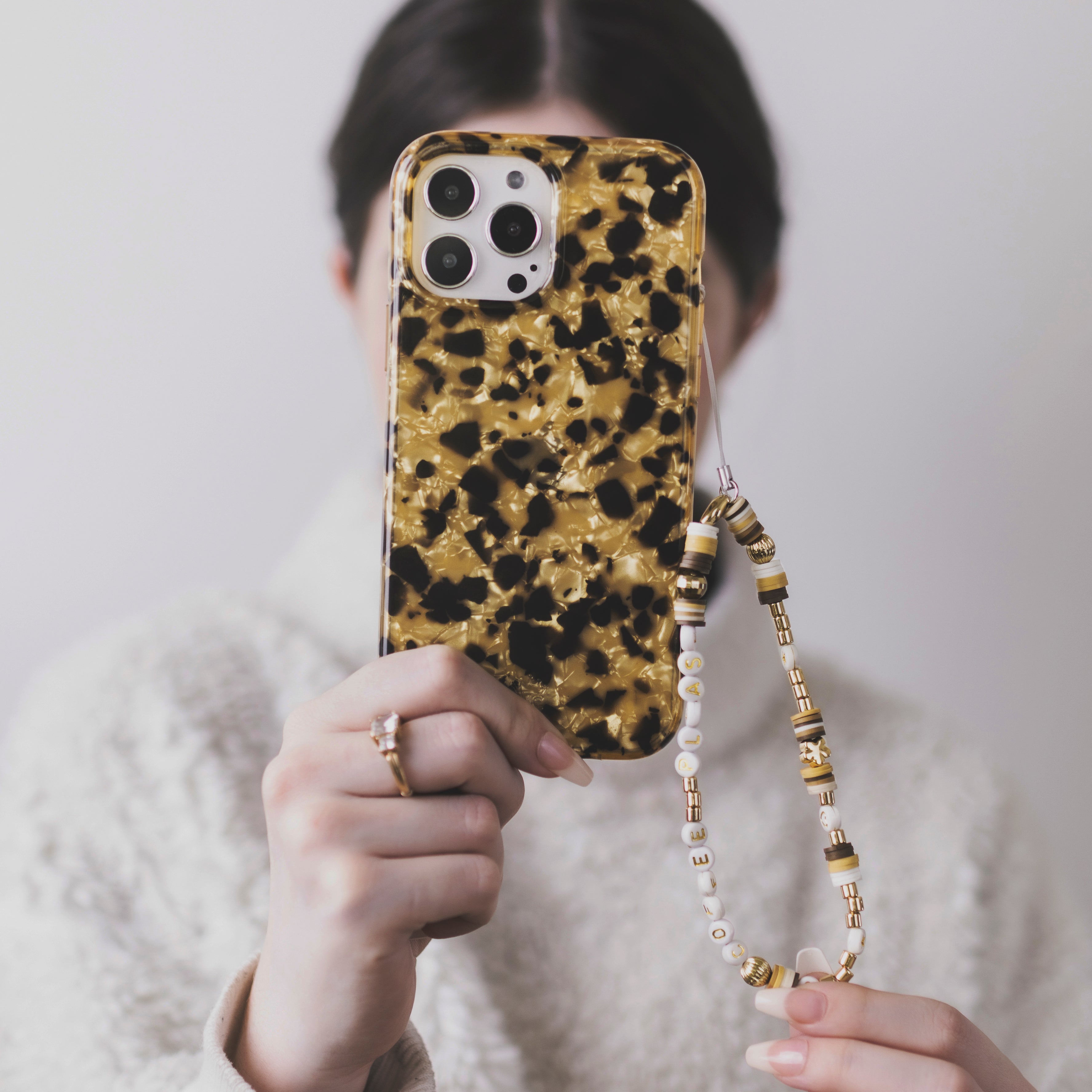 Stylish Blonde Tortoise Shell iPhone Case - Trendy & Durable Phone Cover for iPhone [Model] - Perfect for Everyday Use, Work & Travel