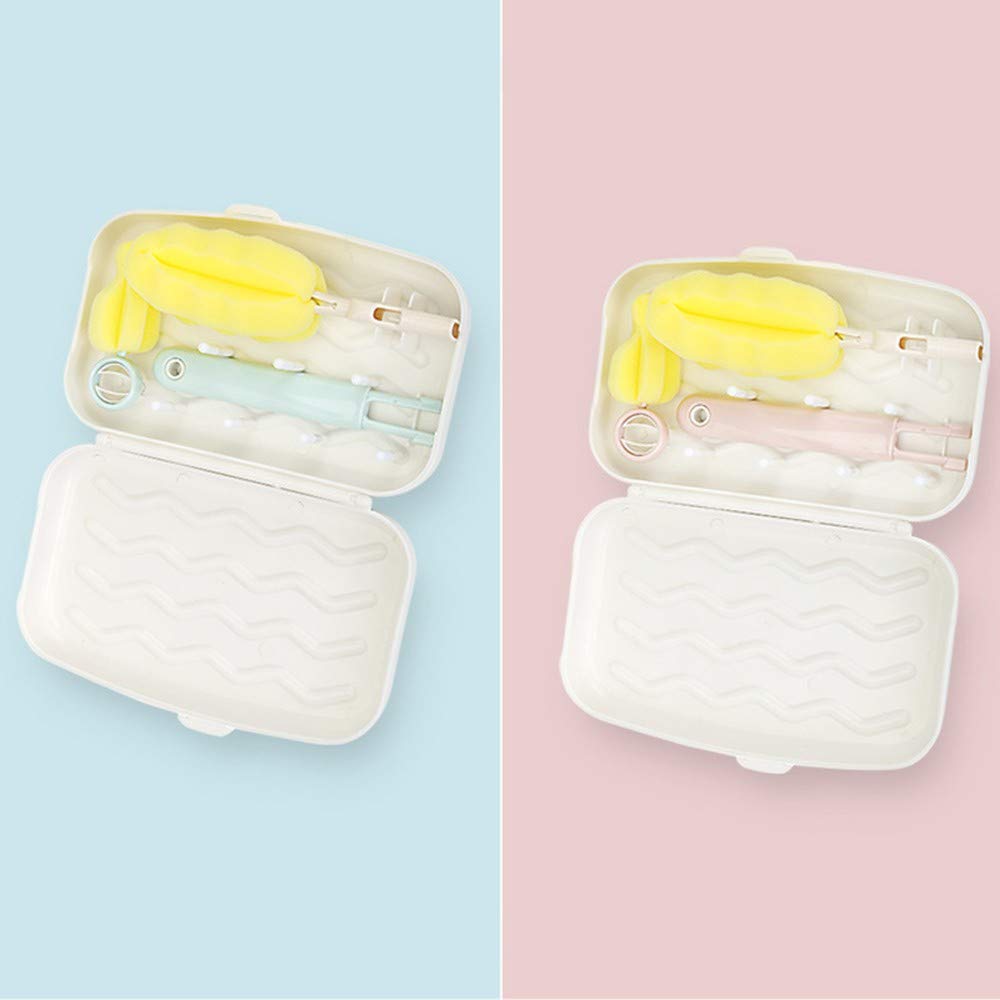 Baby Bottle Drying Rack with Brush & Nipple Cleaner - Portable Space-Saving Travel Bottle Organizer for Breastfeeding & Formula Feeding Moms - Perfect for Nursery, Daycare & On-the-Go Use