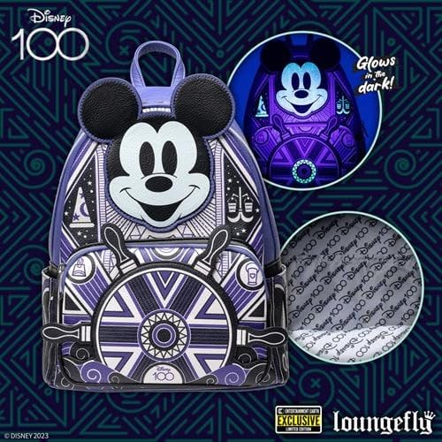 Loungefly Disney 100th Anniversary Art Deco Mickey Mouse Mini Backpack - Exclusive Collectible Crossbody Bag for Disney Fans, Theme Park Visits & Cosplay