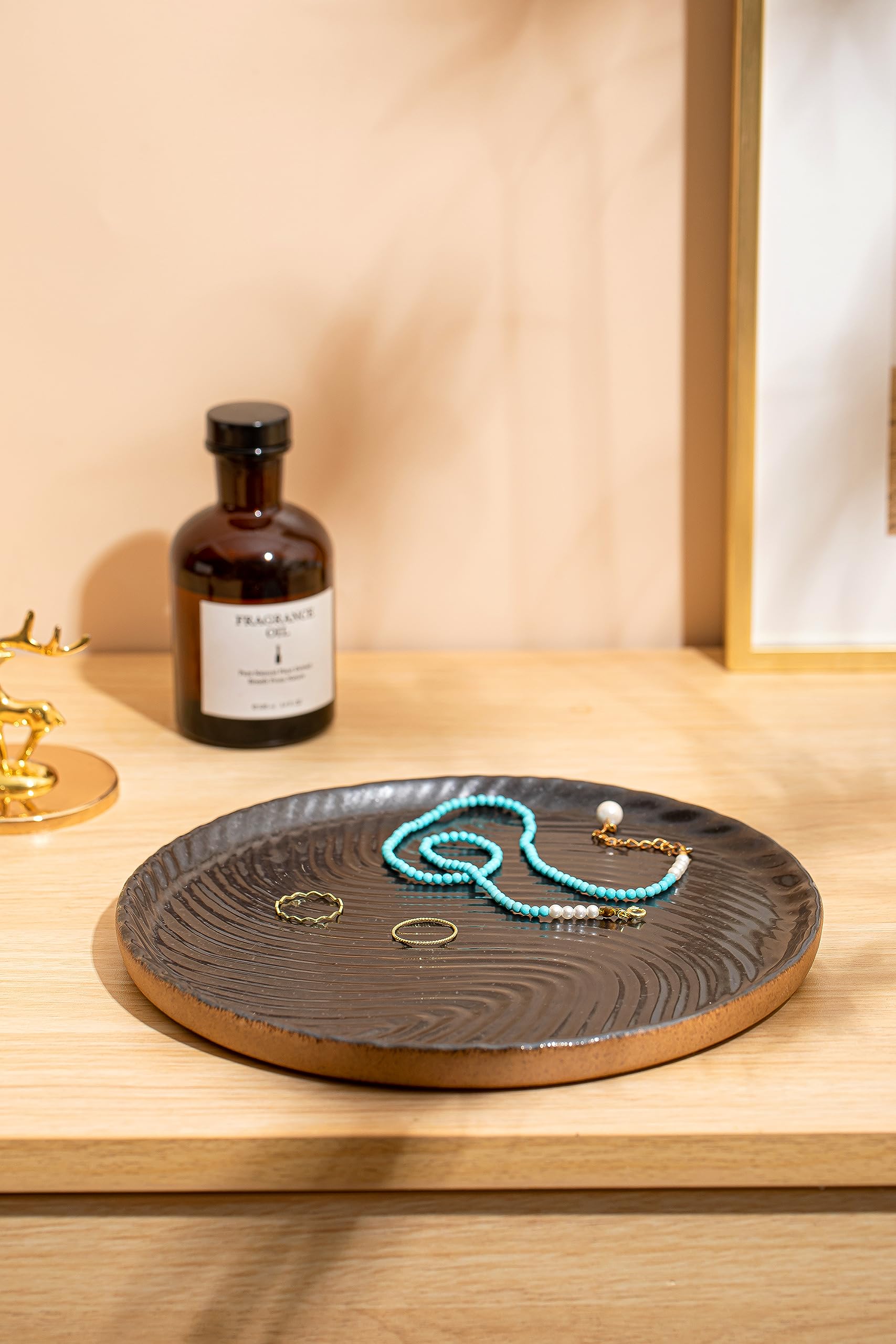 Vanity Tray with Brown Trim - 8