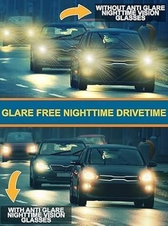Fanyil Night Vision Glasses for Driving - Anti-Glare HD Lenses for Women & Men - Perfect for Night Driving, Road Trips & Low Light Conditions