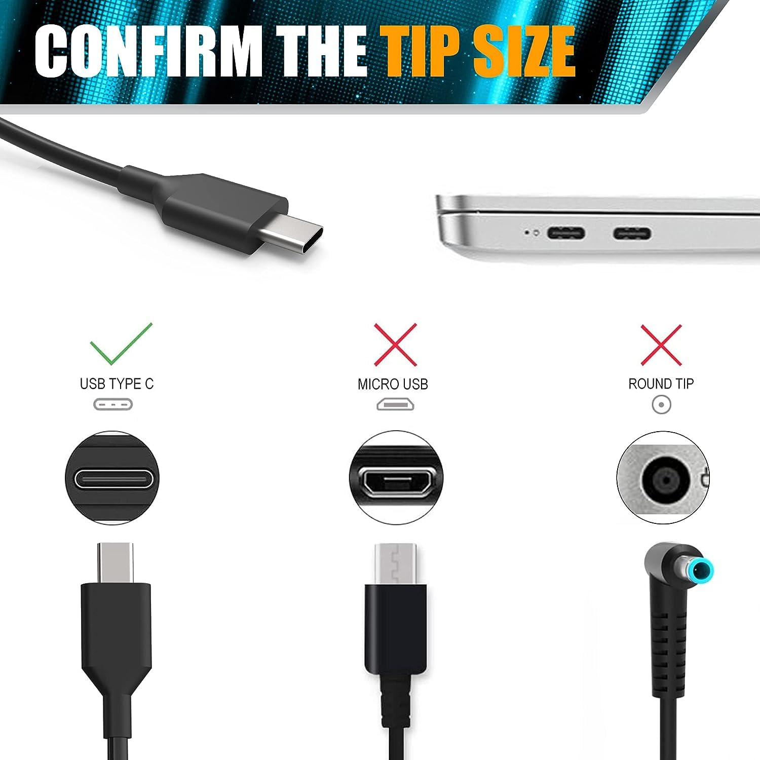 45W USB C Laptop Charger for HP Chromebook 11/13/14/G5/G6/G7/G8/R13/X360 - Compatible with 11-ae051wm, ae001tu, ae027nr, 12-c012dx, ca020nr, ca052wm - Fast Charging Power Adapter Cord - Perfect for Home, Office & Travel Use