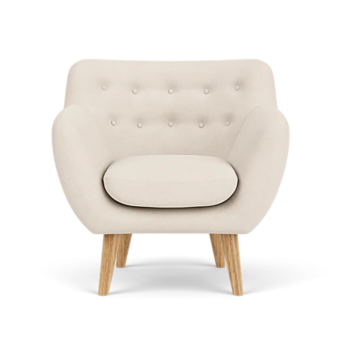 Anne Fabric Armchair - Modern Upholstered Accent Chair for Living Room, Bedroom & Office - Comfortable Lounge Chair with Sturdy Wooden Legs (Perfect for Reading, Relaxing & Home Decor)