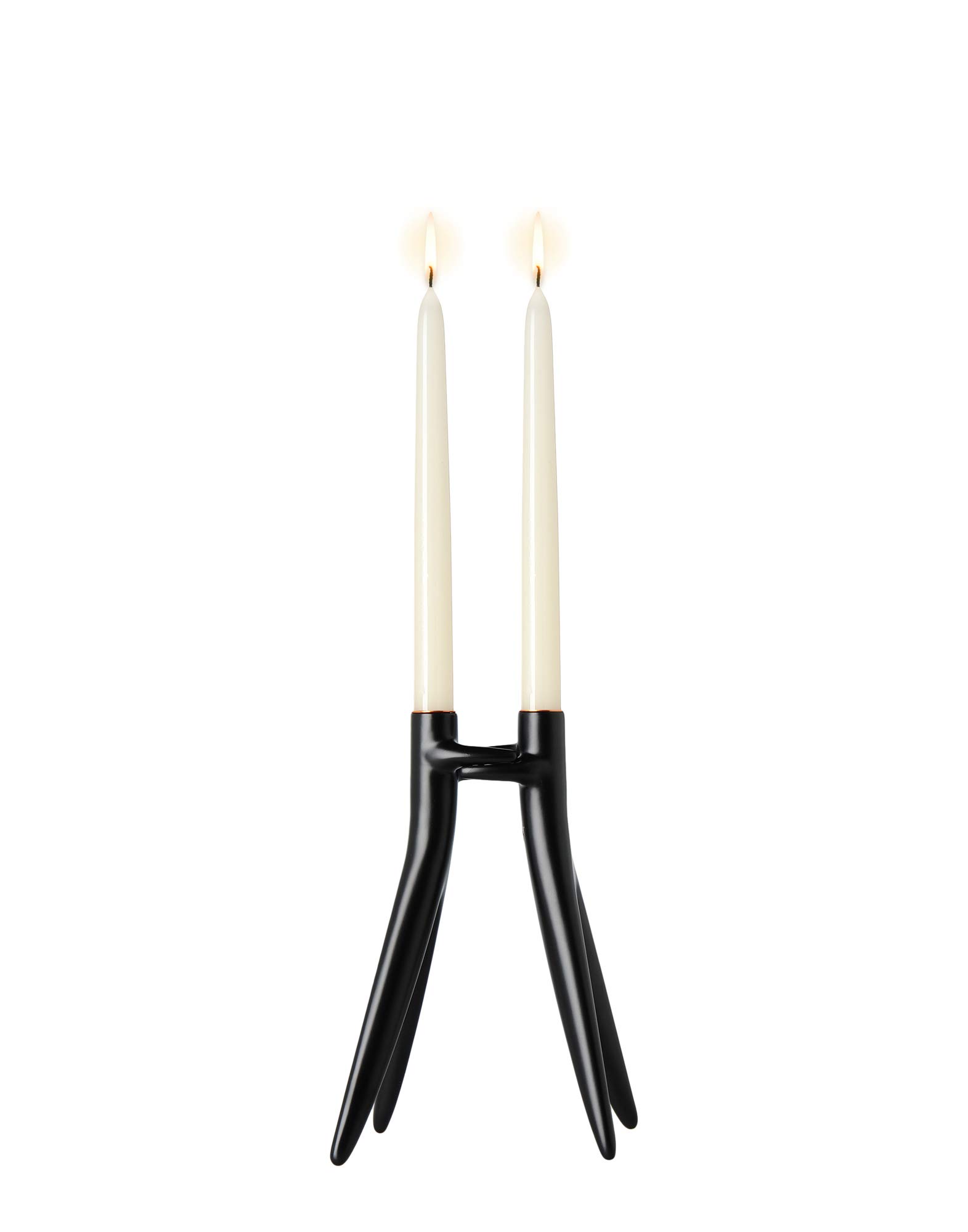 Kartell Abbracciaio Candle Holders by Philippe Starck & Abroise Maggiar - Set of 4 Opaque Black Glass Votive Holders for Home Decor, Wedding Centerpieces, and Tabletop Decorations