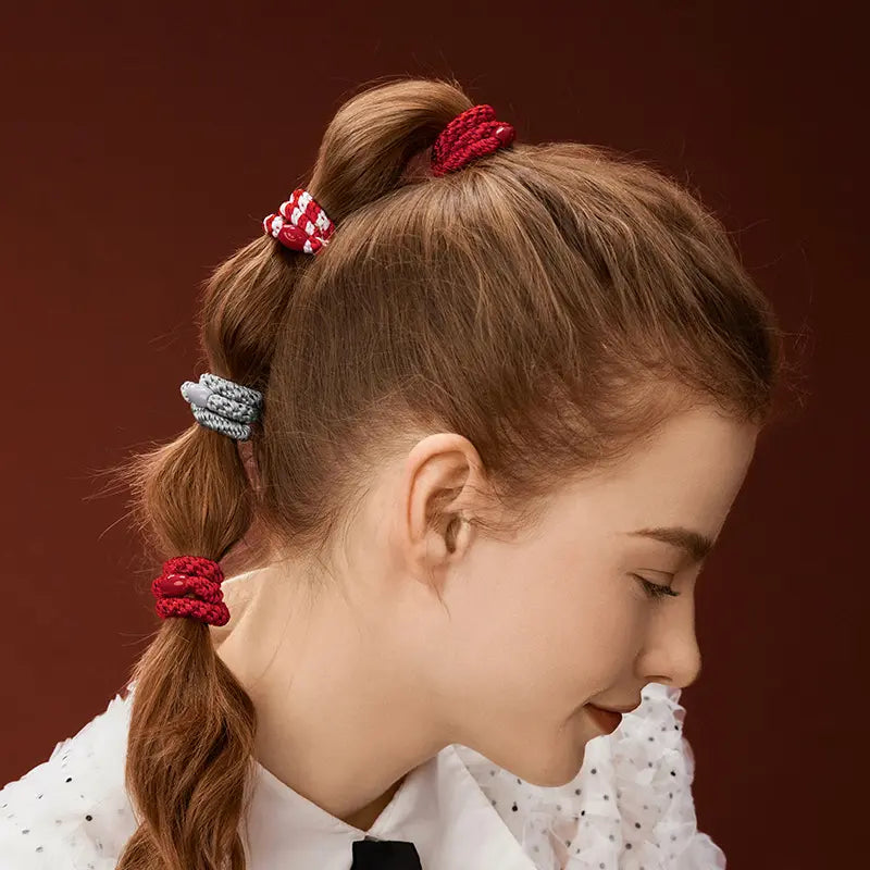 Roxanne Thick Hair Ties - 12 Pack Strong Elastic Ponytail Holders for Women & Girls - Perfect for Workouts, Yoga, and Everyday Hairstyles