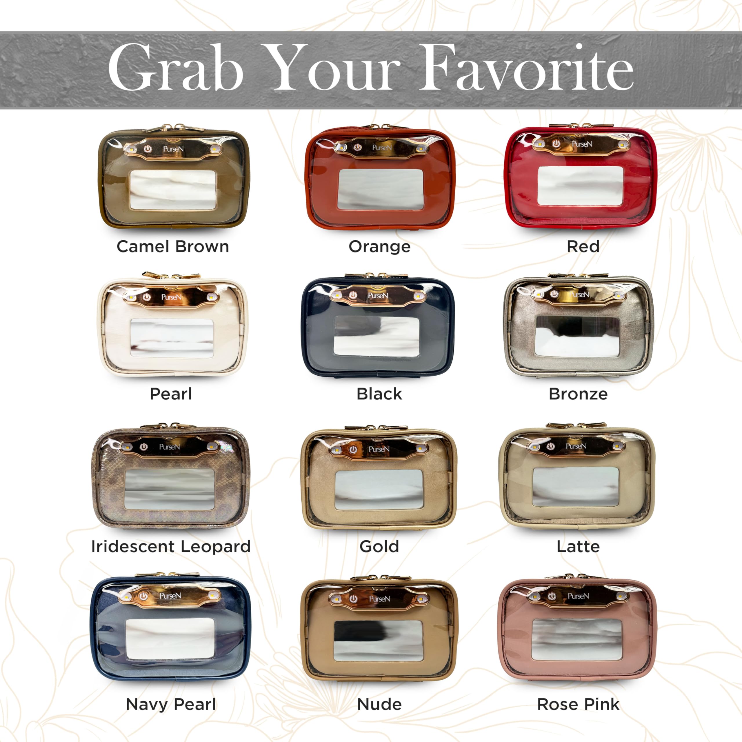 LITTMINI Lighted Mirror Makeup Bag - Vegan Leather Travel Organizer for Everyday Essentials