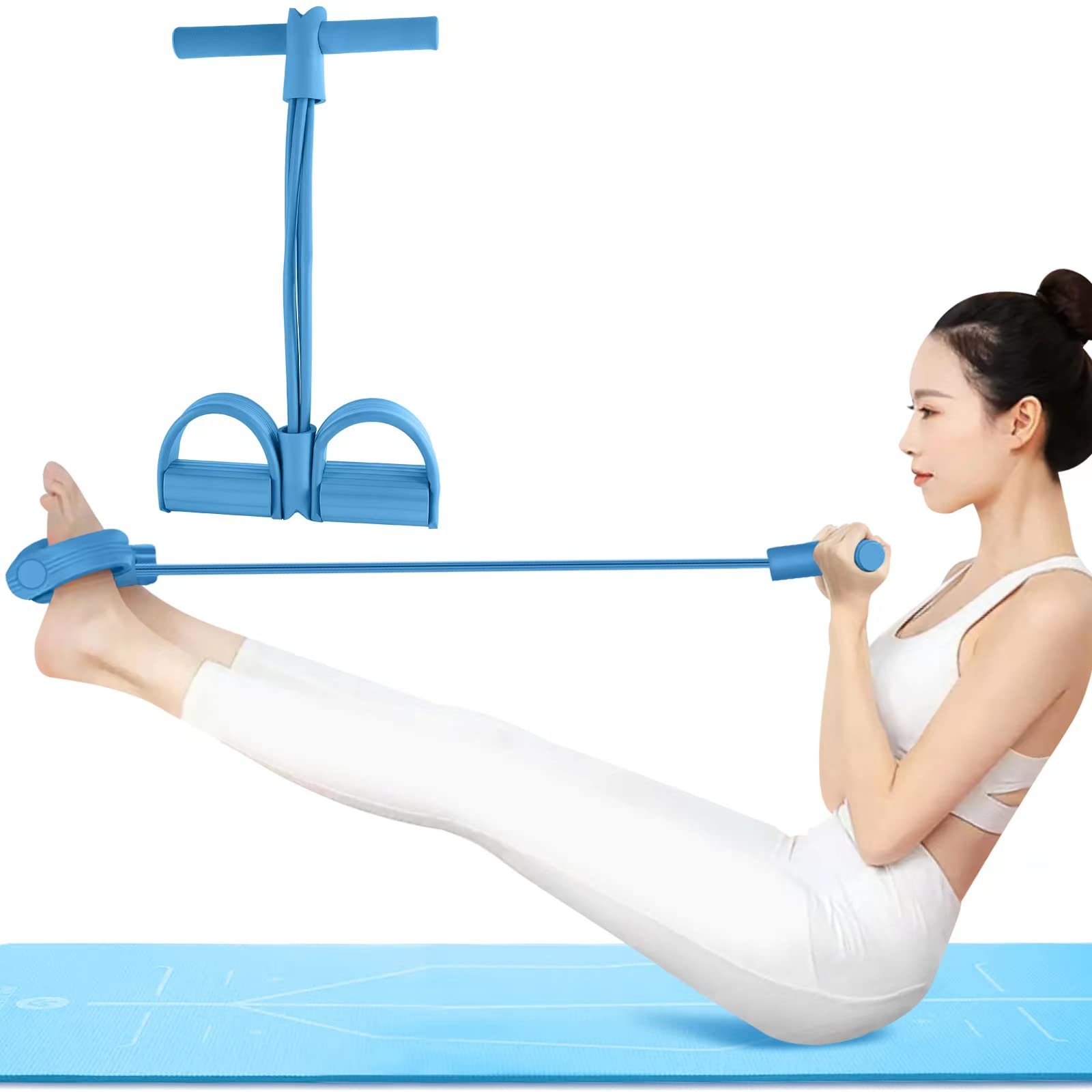Multi-Function Tension Rope - 4 Tube Resistance Bands with Handles for Full Body Workout - Home Gym Equipment for Sit Ups, Strength Training & Core Exercises - Perfect for Men & Women at Home or Gym
