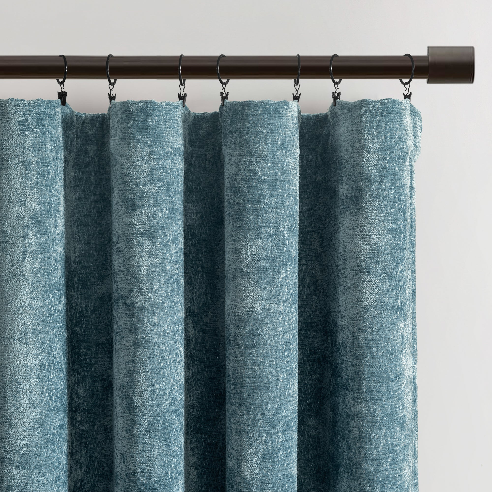Luxury Velvet Chenille Window Curtain Panel - Blackout Drapes for Living Room & Bedroom - Soft Thermal Insulated Curtains for Home Decor & Privacy
