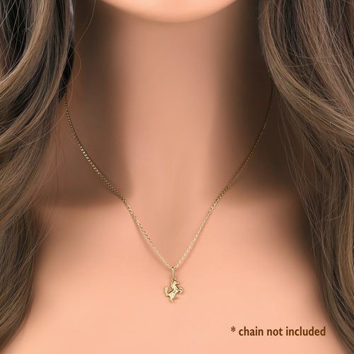 14K Solid Yellow Gold Racing Horse Pendant Necklace - Elegant Equestrian Jewelry Gift for Women & Girls - Perfect for Horse Lovers, Birthday, Anniversary & Special Occasions