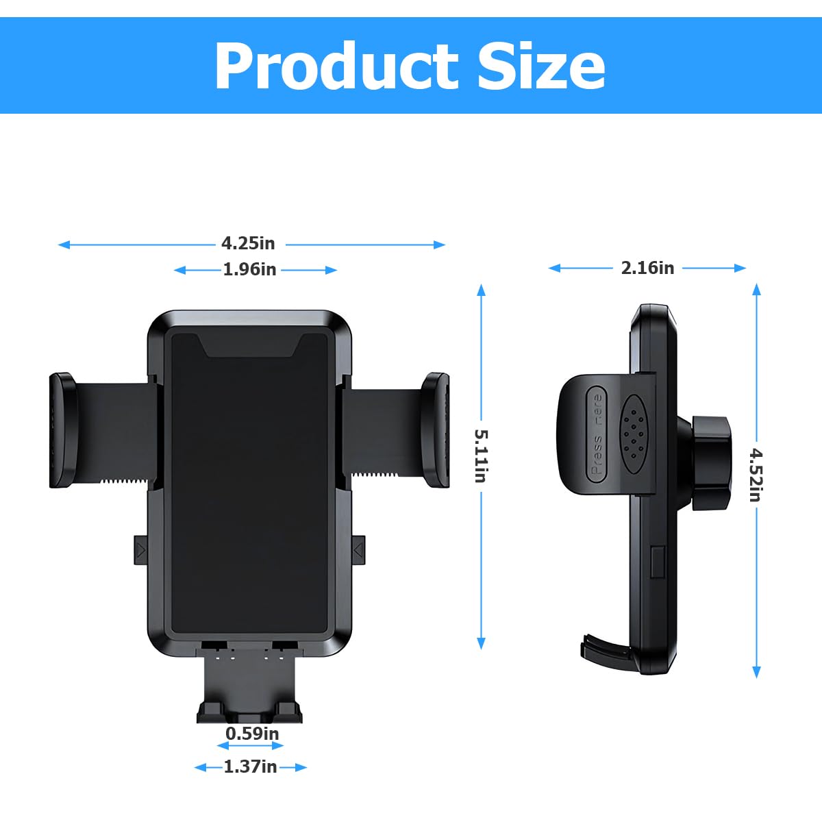 BESULEN Universal Air Vent Car Phone Mount Holder - Hands-Free Cradle for iPhone 14 13 12 Pro Max & Most Smartphones - Stable Easy Clamp Design (Black) | Perfect for GPS Navigation, Driving Safety & Road Trips