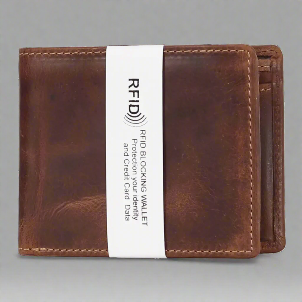 Premium MET Men's Hunter Genuine Leather Wallet with RFID Protection & Coin Pocket - Slim Bifold Wallet for Cash, Cards & ID - Perfect for Everyday Use, Travel & Gifting