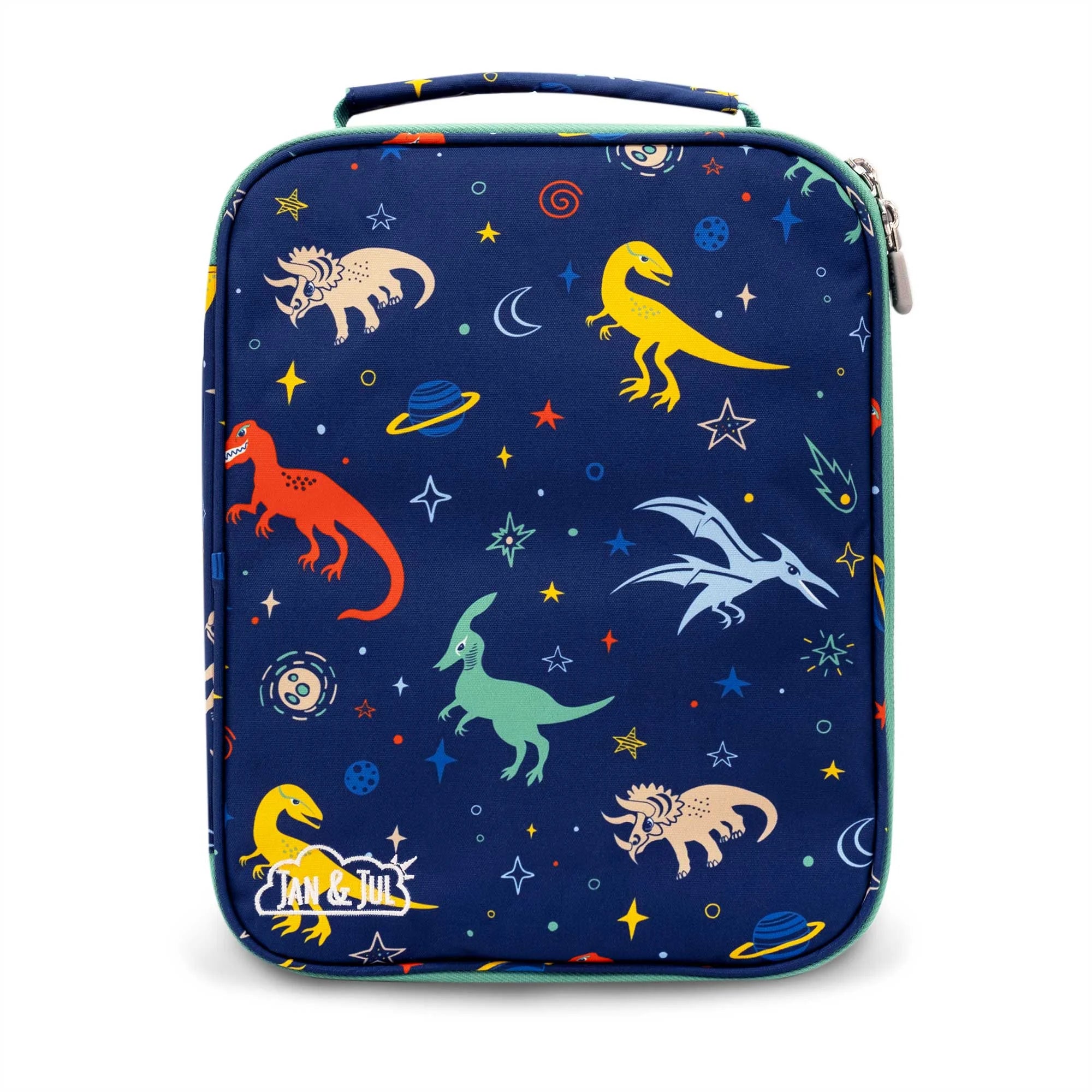 Jan & Jul Space Dinosaur Insulated Lunch Box for Kids - Reusable Thermal Food Container for School, Picnic, and Outdoor Adventures