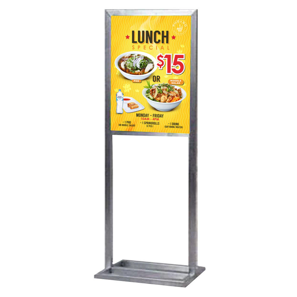 22x28 Heavy Duty Steel Indoor Sign Stand with Double Post for Posters & Graphics - Two-Sided Viewing for Retail Stores, Events & Trade Shows