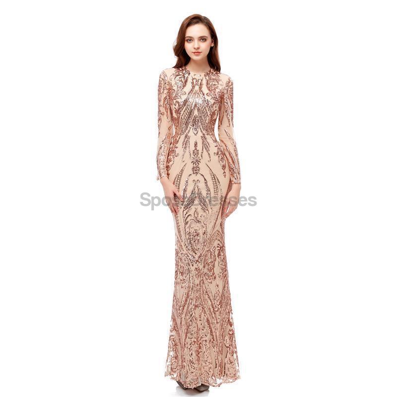 Sparkly Sequin Long Sleeve Detachable Prom Dress for Evening Party - Elegant Formal Gown for Homecoming, Ball, Quinceañera & Special Occasions