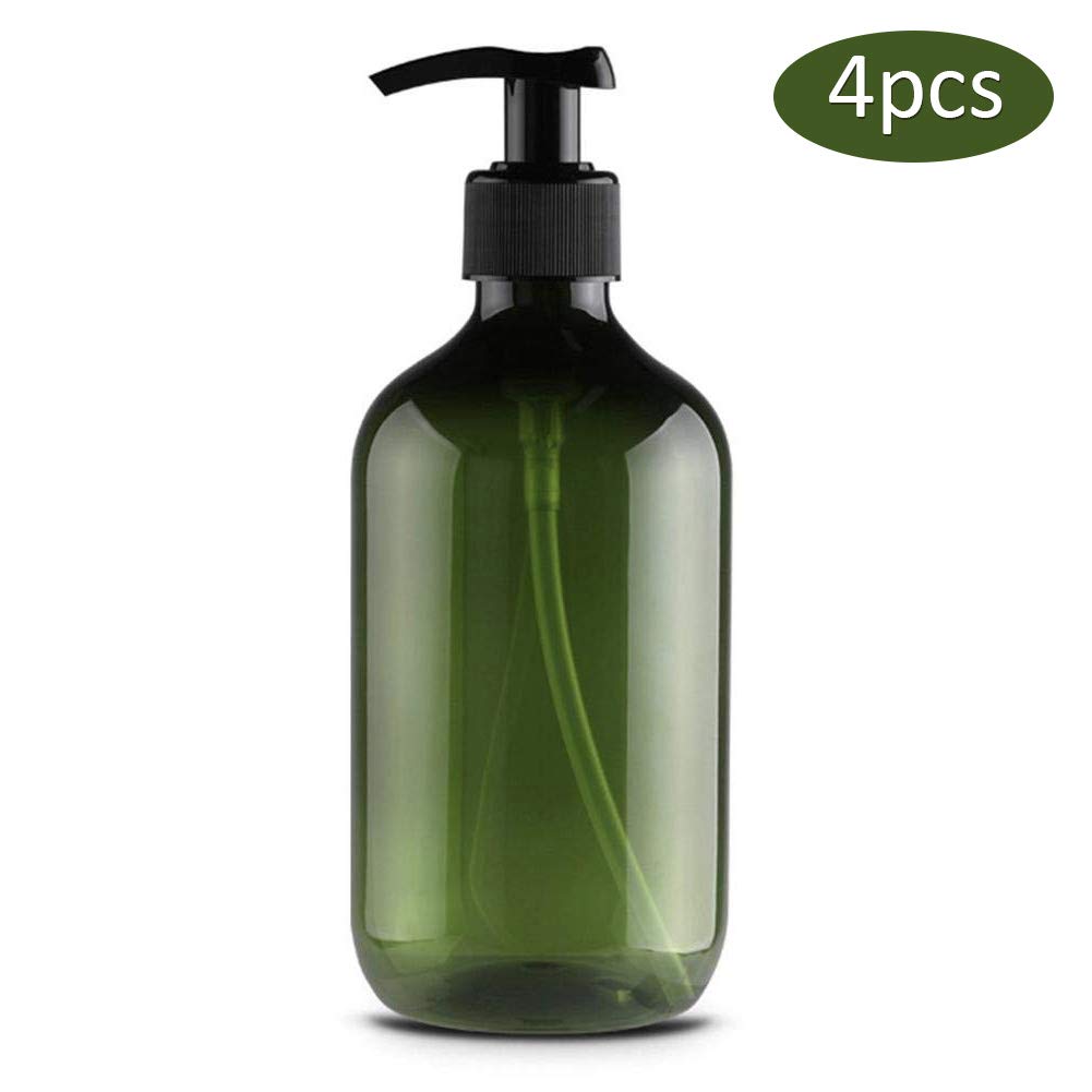 Macabolo 4-Pack 300ml Empty Plastic Pump Bottles - Refillable Soap Dispenser for Lotion, Shampoo & Liquid Soap | Perfect for Bathroom, Kitchen & Travel Organizers