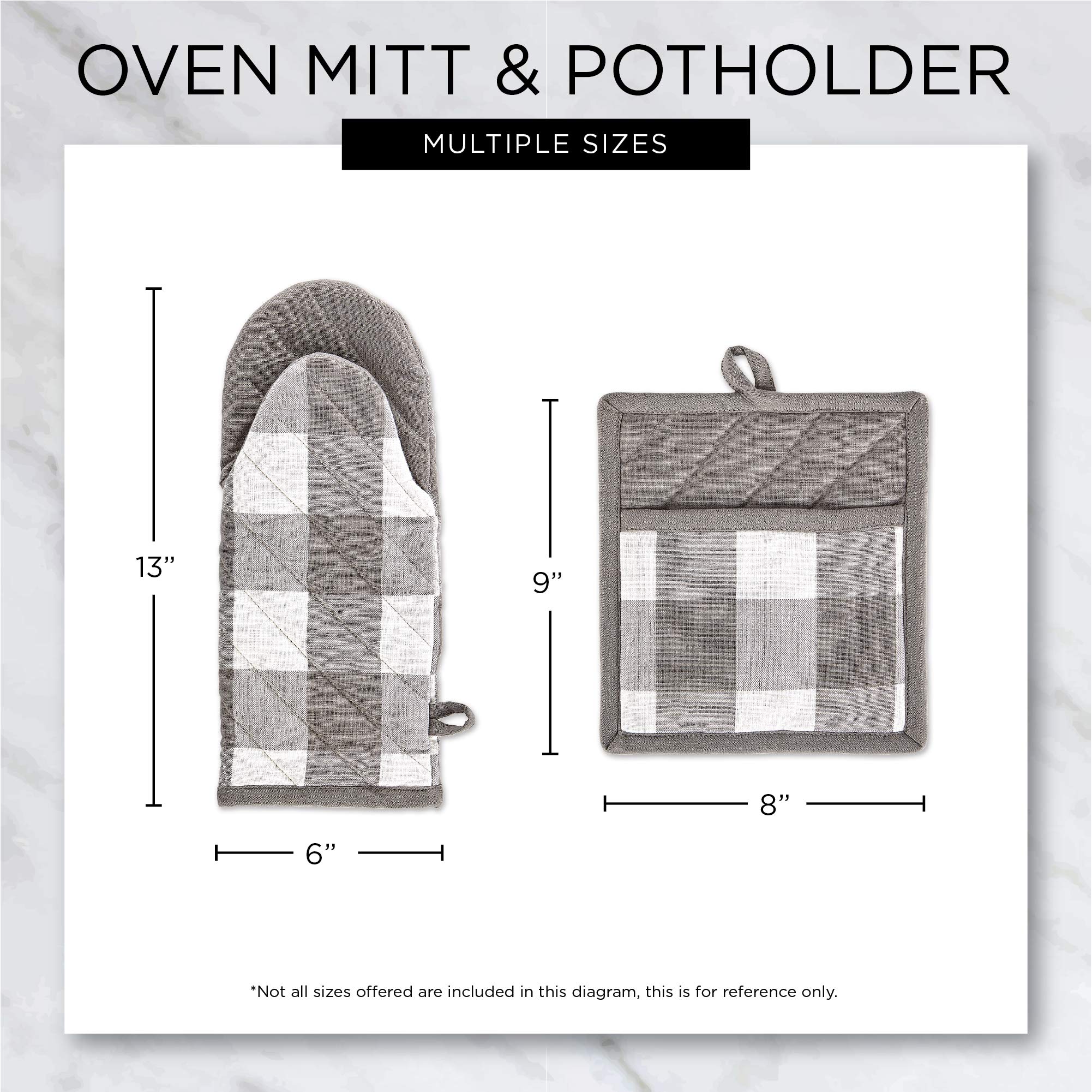 DII Buffalo Check Kitchen Collection - Classic Farmhouse Potholder Set (2-Piece, Black & White) | Perfect for Cooking, Baking & Farmhouse Style Kitchen Decor