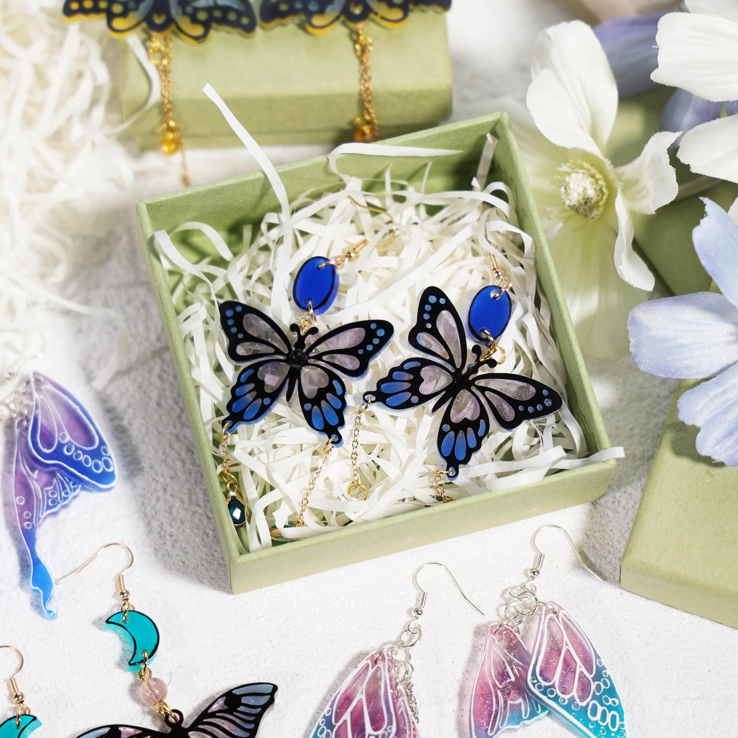 LET'S RESIN 2-Piece Silicone Earring Molds for DIY Jewelry Making - Butterfly & Moth Wing Shapes - Perfect for Resin Art, Craft Projects & Handmade Accessories (Great for Gifts, Home Decor & Fashion Jewelry)