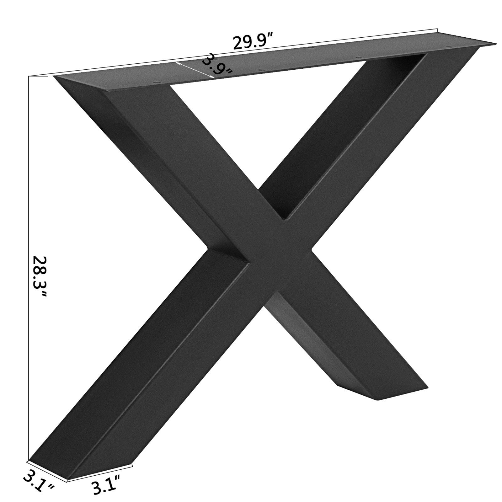 VEVOR Set of 2 Heavy Duty Steel Table Legs - 28