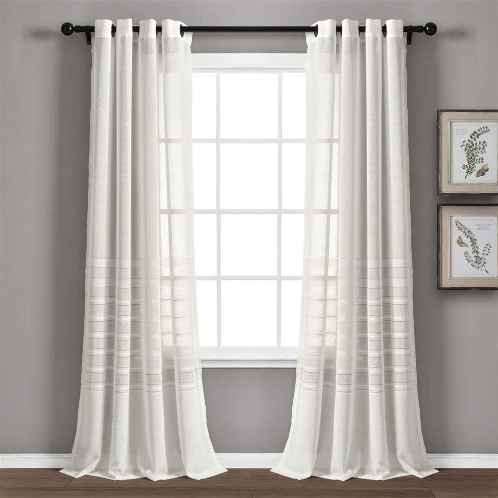 Lush Decor White Sheer Curtains 84x52