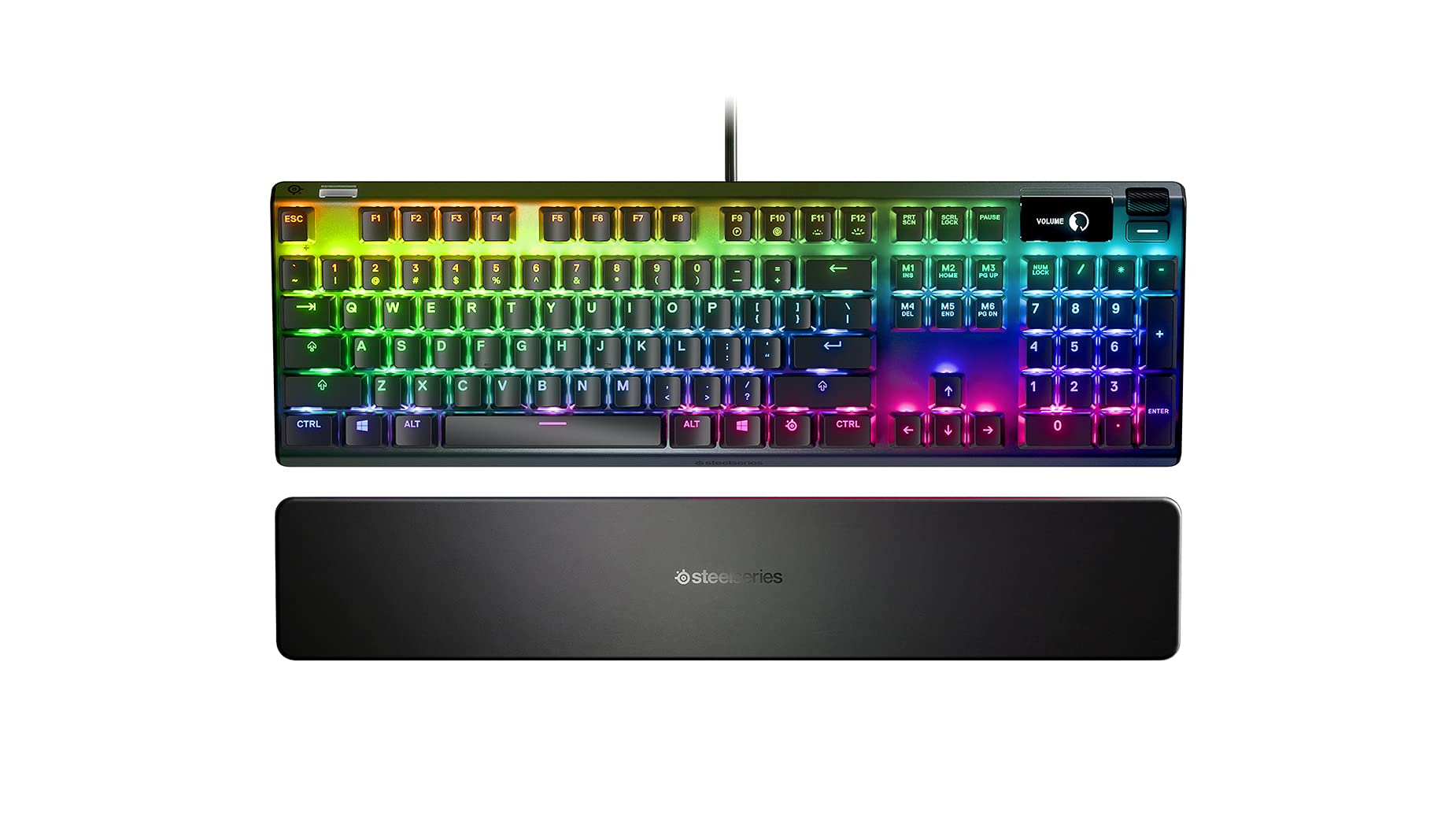 SteelSeries Apex 7 Mechanical Gaming Keyboard with OLED Display - Red Linear Switches - Nordic QWERTY Layout - Perfect for FPS, MOBA & Esports Gaming
