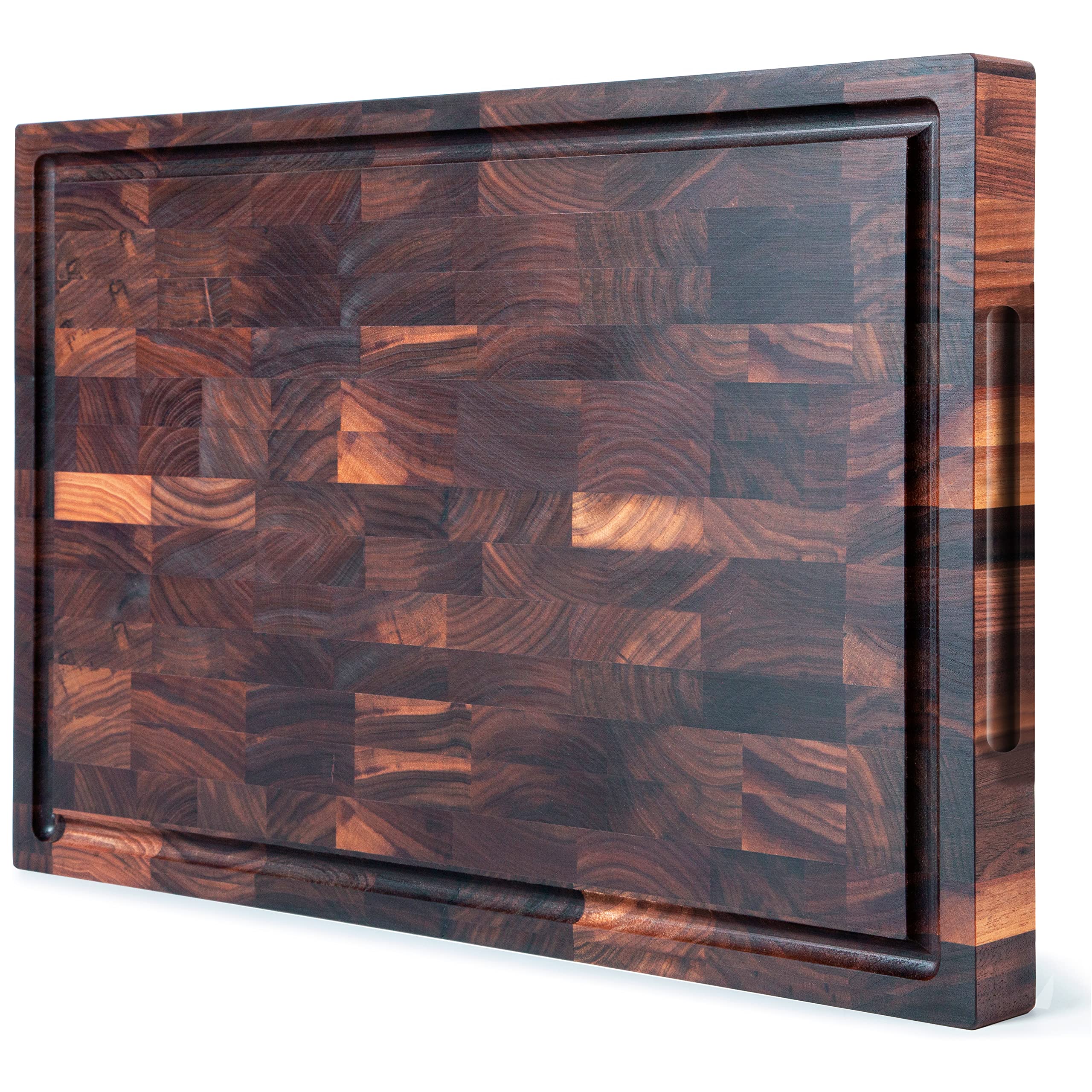 Premium Walnut Wood Cutting Board - Reversible Chopping Board with Juice Grooves - 18x12x1.5 Inch - Handcrafted in Canada - Perfect for Kitchen Prep, Meat Cutting & Charcuterie Serving