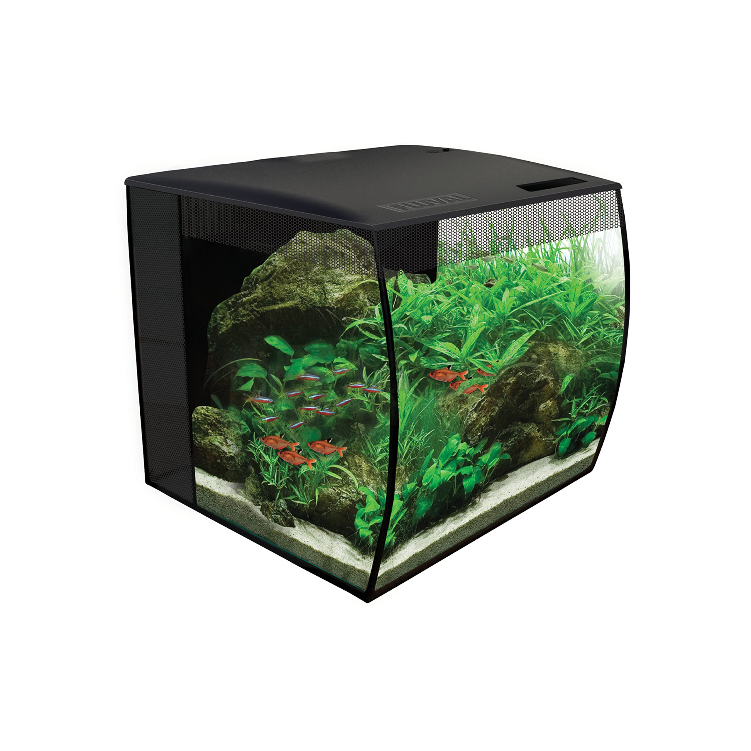 Fluval Flex 9 Gallon Aquarium Kit - 34L Fish Tank with LED Lights & Filtration System for Freshwater Fish & Live Plants (36