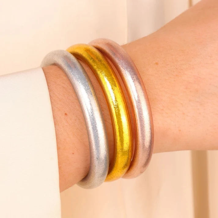 BuDhaGirl Classic Stackable Bracelet Set of 3 - Elegant Minimalist Jewelry for Women, Perfect for Everyday Wear, Gifts & Special Occasions