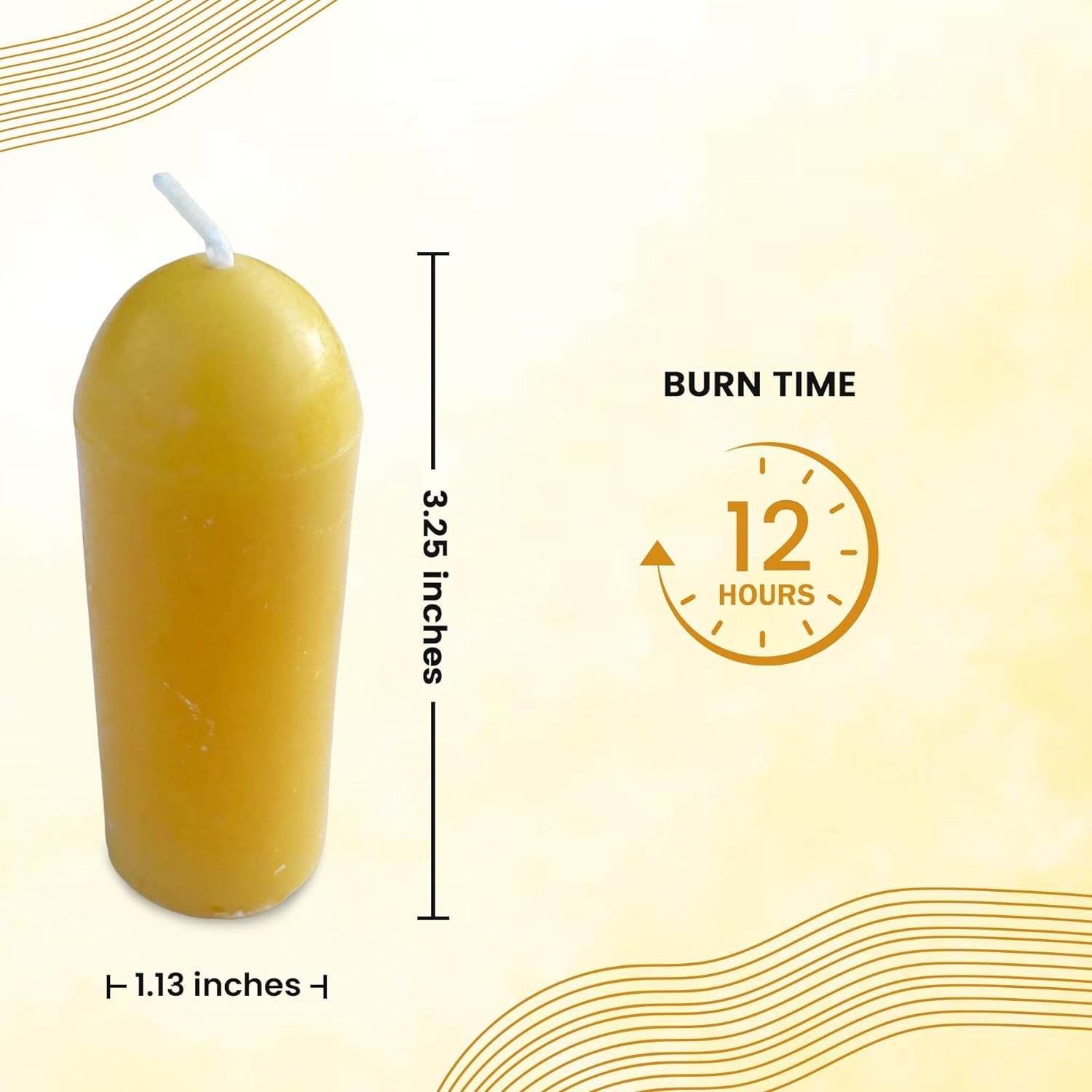 Natural Beeswax Lantern Candles (3.5