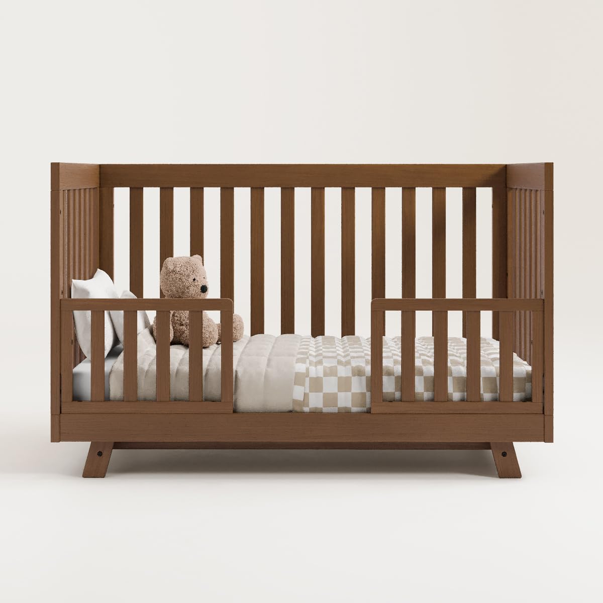 Storkcraft Beckett 3-in-1 Convertible Crib in Hazelnut - GREENGUARD Gold Certified, Converts from Crib to Toddler Bed, Fits Standard Full-Size Crib Mattress | Safe Nursery Furniture for Newborns & Toddlers | Perfect for Baby Rooms & Daycare Centers