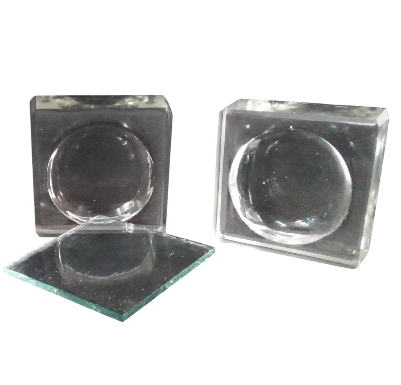 40x40mm AI-Cavity Block with Cover Plate - Pack of 2 Soda Glass Staining Blocks for Chemistry Lab | Molded Glass Lab Equipment for Scientific Experiments & Microscopy Studies