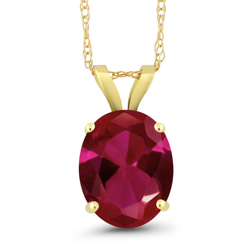 14K Yellow Gold 10X8MM Oval Birthstone Pendant Necklace for Women - Personalized Solitaire Gemstone Jewelry with 18 Inch Chain | Fine Gold Necklace Gift for Mom, Wife, Her | Perfect for Birthdays, Anniversaries & Special Occasions