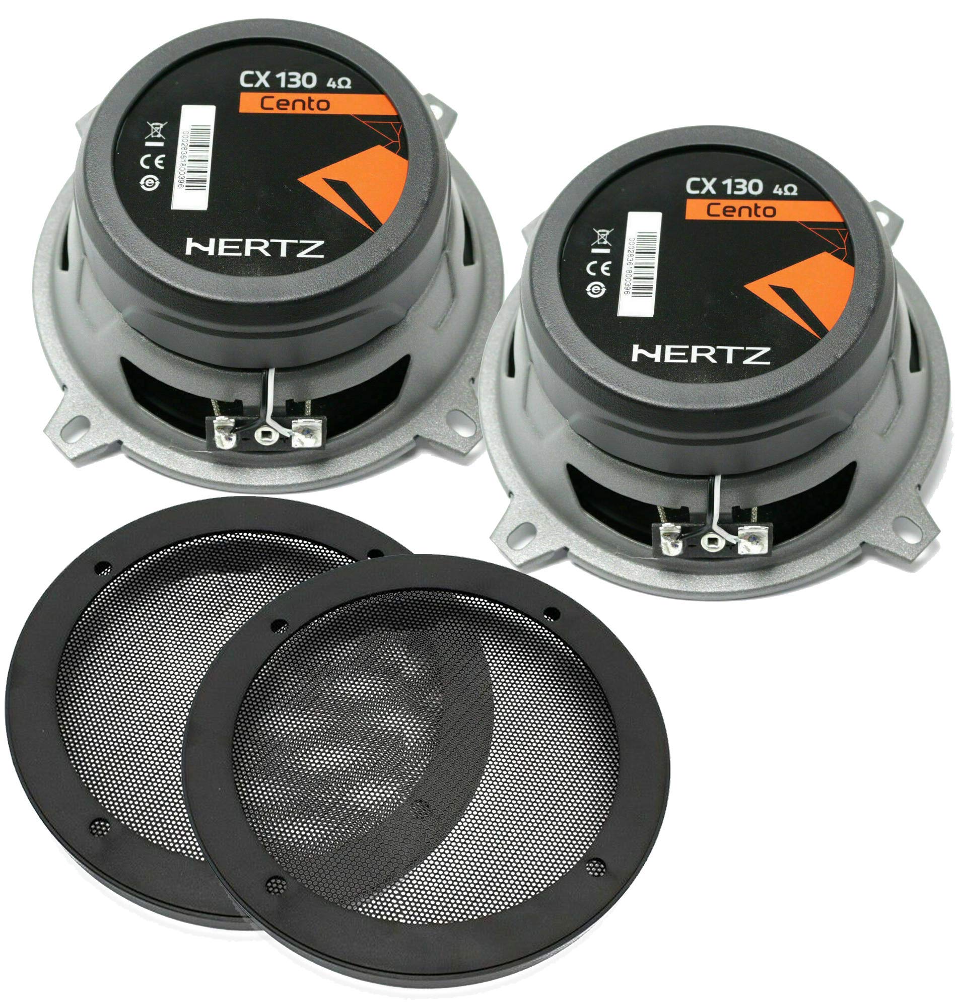 Hertz Cento CX130 5.25 Inch 150W 2-Way Coaxial Car Speakers with Universal Grilles - Premium Sound for Cars, Trucks & SUVs - Perfect for Upgrading Factory Audio System