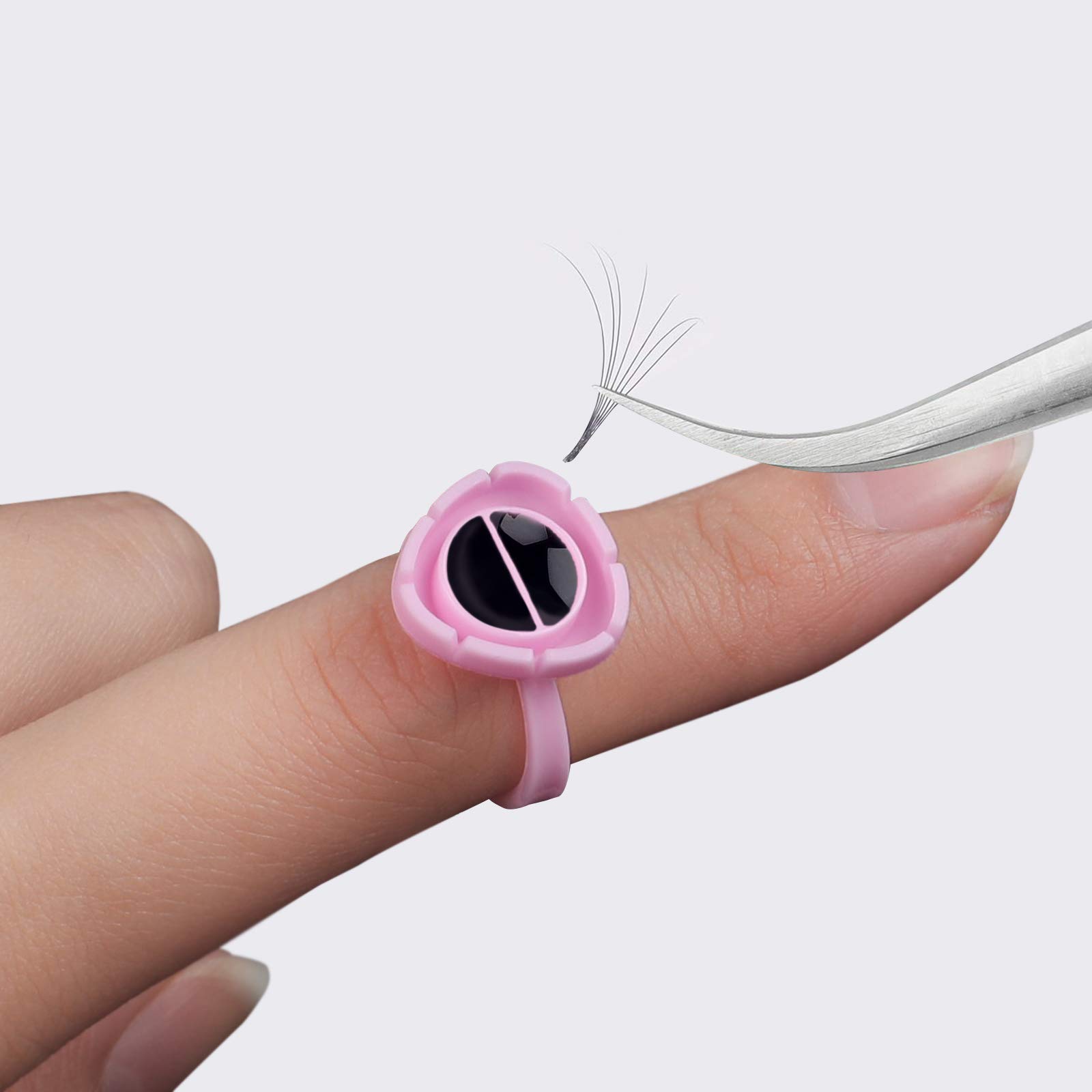 Fenshine Disposable Eyelash Glue Holder Ring Cups - Quick Blossom Lash Extension Tools for Volume Lashes | Perfect for Professional & Home Use in Salons, DIY Beauty, and Makeup Artists