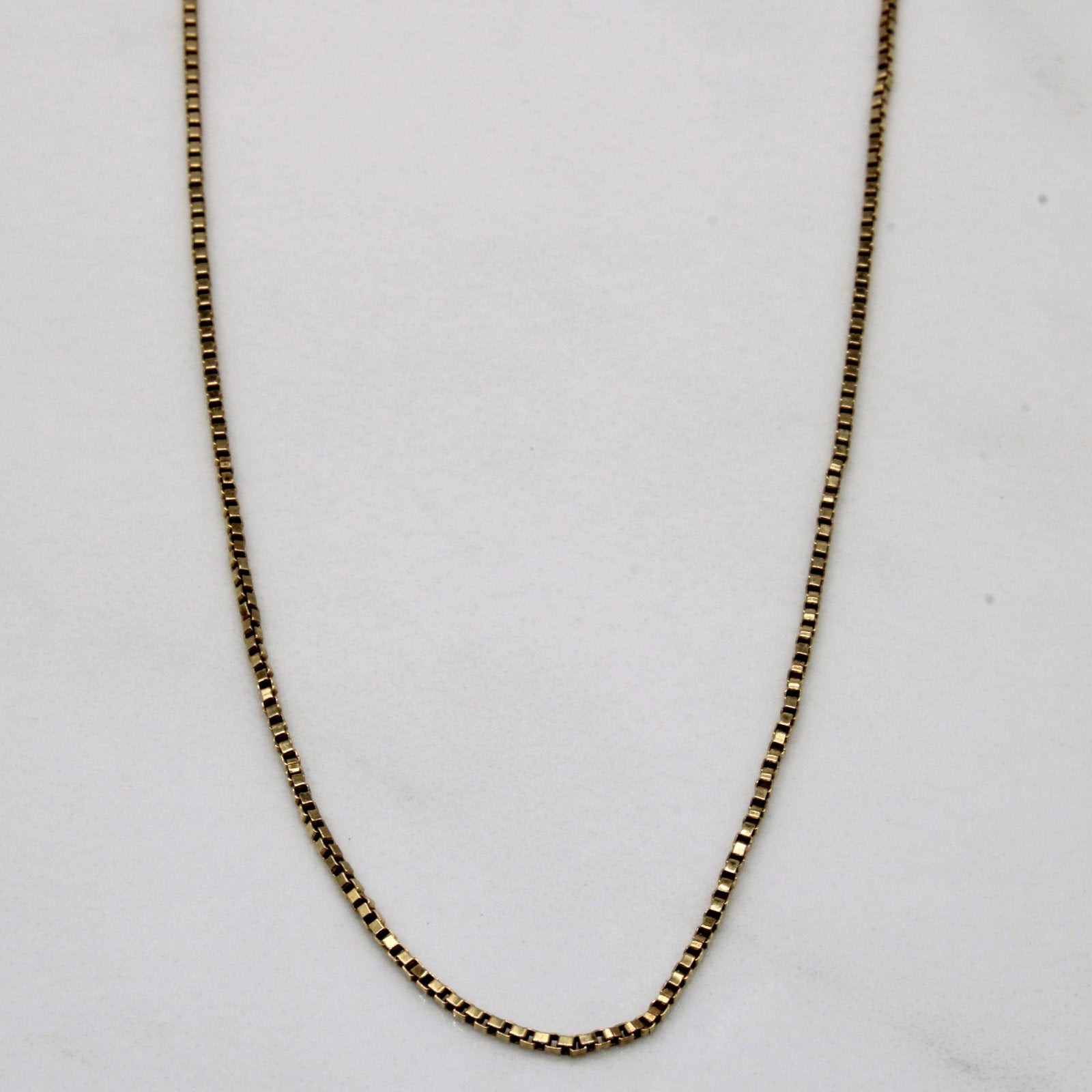 10K Yellow Gold Box Link Chain Necklace 16 Inch - Elegant & Durable Jewelry for Women, Perfect for Everyday Wear, Parties & Gifting