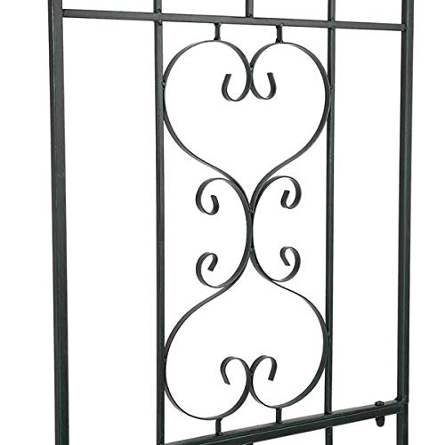 Arc Roof Wrought Iron Arch Plant Climbing Frame - Garden Trellis for Roses, Vines & Climbing Flowers | Outdoor Decorative Metal Plant Support