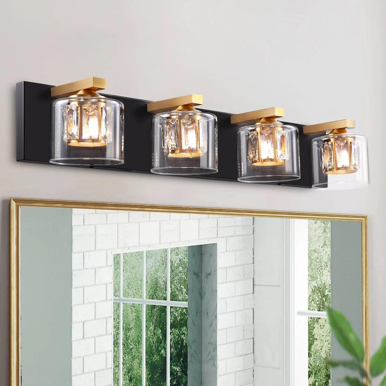 Kolt Modern 4-Light Bathroom Vanity Light Fixture - Brushed Nickel Finish for Bathroom Mirror Lighting, Perfect for Modern Home Decor and Vanity Makeup Area