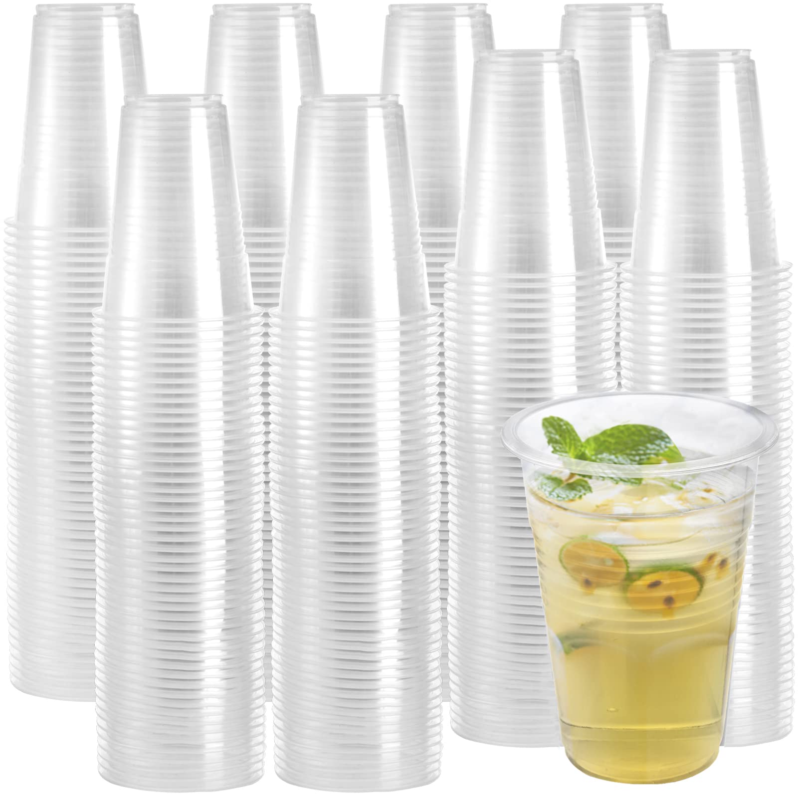 400 Pack 10 oz Clear Disposable Plastic Cups - Bulk Party Drinking Tumblers for Cold Beverages | Perfect for Parties, Picnics, BBQ, Travel, Camping & Office Events | BPA-Free & Durable