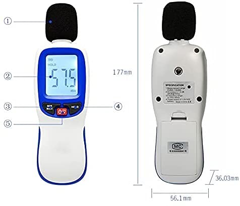 Digital Sound Level Meter & Noise Recorder - 30-130 dBA Decibel Meter with Max/Min/Hold - Perfect for Workplace Safety, Home Noise Monitoring & Industrial Testing