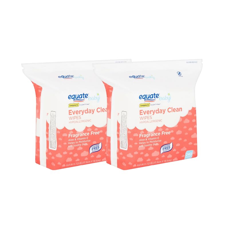 Equate Fragrance-Free Baby Wipes, 480 Count - Hypoallergenic & Gentle for Sensitive Skin | Perfect for Diaper Changes, On-the-Go Cleaning & Travel Essentials | Includes CARD Gift of Maker Explorador 2 Pack