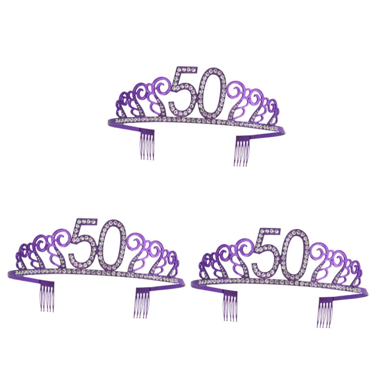 Beavorty 2-Pack Sparkly Purple 40th Birthday Headbands for Women - Elegant Hair Accessories with Number Crown for Birthday Parties, Prom, Miss Celebrations & Special Occasions