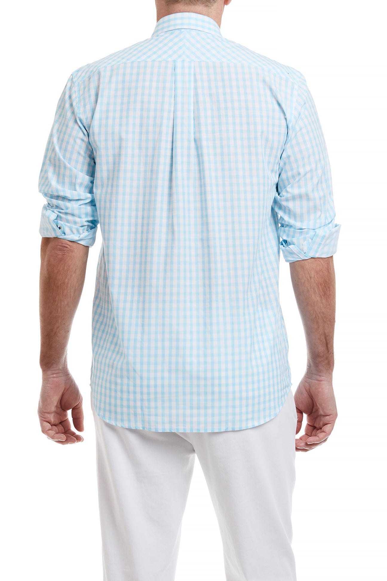 Chase Shirt Aqua Beach Gingham - Stylish Casual Button Down Shirt for Men | Perfect for Summer Outings, Beach Vacations & Weekend Getaways