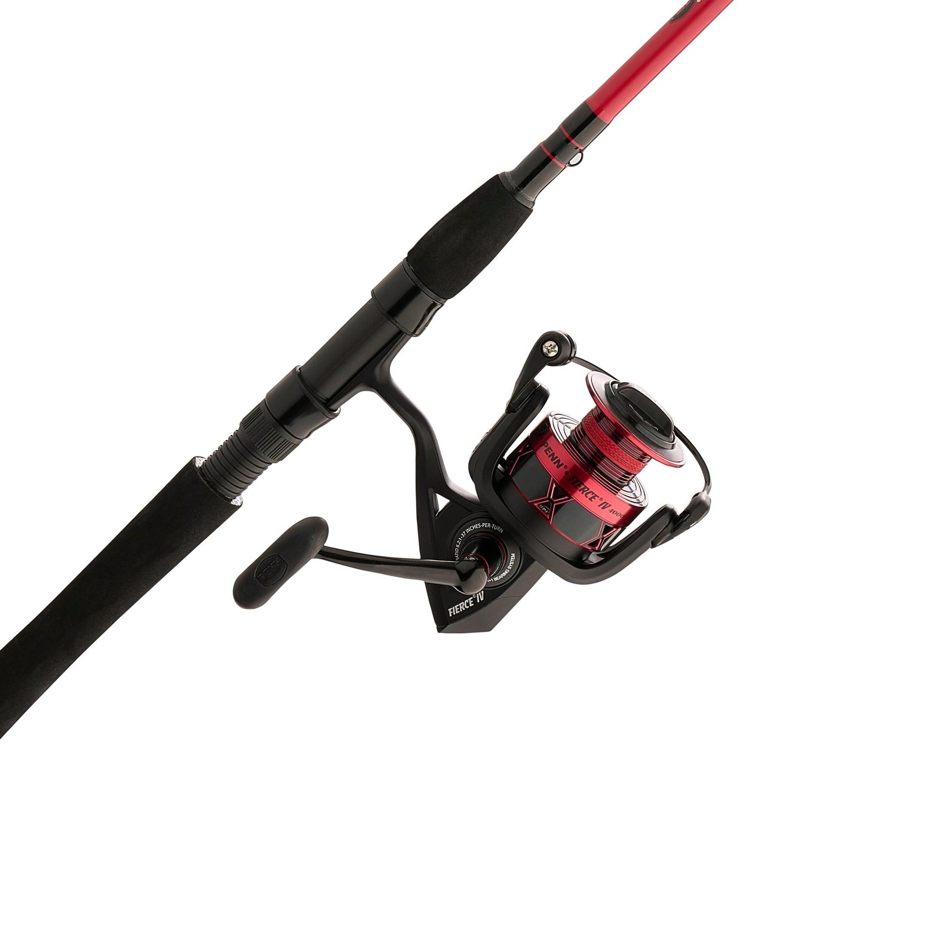Fierce® IV Spinning Rod and Reel Combo - Premium Fishing Gear for Saltwater and Freshwater Anglers | Perfect for Bass, Trout, and Offshore Fishing Adventures